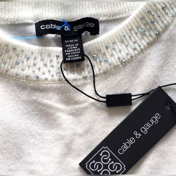 Cable & Gauge Sweaters - 🔥cable and gauge ivory knit long sleeves sweater size medium🔥